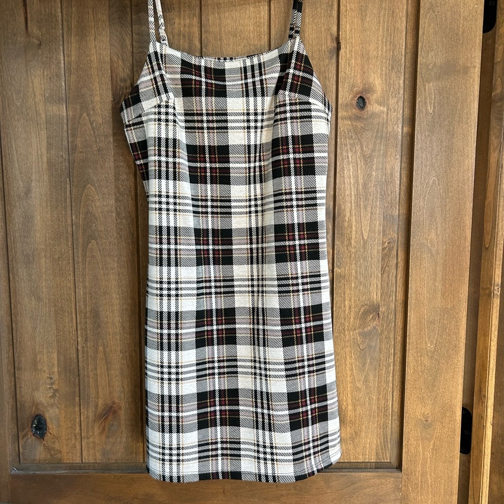 Altar'd State Plaid Dress - Black and White